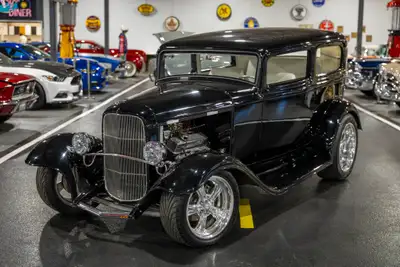 This 1932 Ford Tudor is a fully updated street rod that blends vintage style with modern drivability...