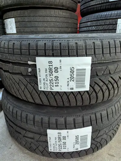 PAIR OF 2X P225/50R18 225/50/18 MICHELIN PILOT ALPIN PA4 TAG # 20505 ** Please read details below **...