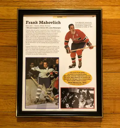 Frank Mahovlich French Magazine Cardboard Insert Framed, View more