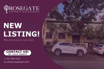 Studio Apartment in Toronto | Water + Hot Water Included Welcome to 01–13 Gore Vale Avenue, Toronto,...