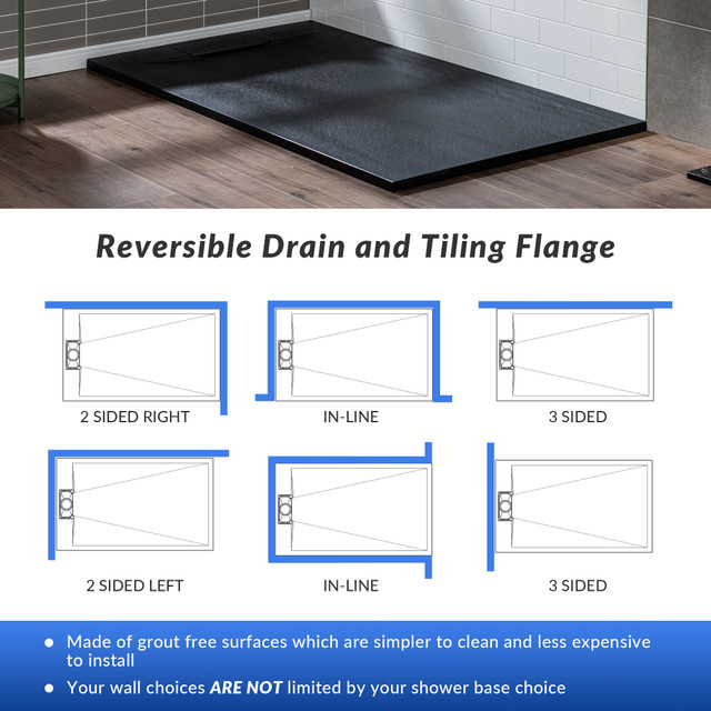 SHOWER BASE MANY SIZES  -  WHITE AND BLACK  COLOURS in Plumbing, Sinks, Toilets & Showers in City of Toronto - Image 3