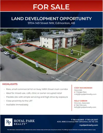 Rare, small commercial lot on busy 149th Street main corridor Ideal for mixed-use, café, clinic or o...