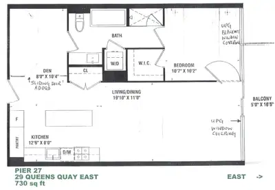 STUNNING UNFURNISHED 1 BDRM+DEN CONDO w/ PARKING
