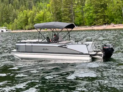 Year: 2022 Make: Avalon Model: 2385 RF Total boat Length: 26 Color: Charcoal Hours: New Engine: Merc...