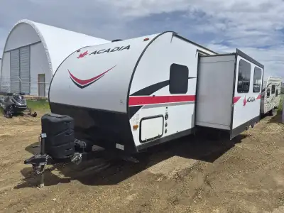 The 2019 Forest River Acadia 26LT is a lightweight, family-friendly bunkhouse travel trailer. The ma...