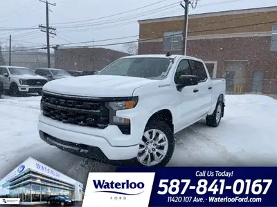**WE WILL BEAT ANY DEALER IN THE CITY** Summit White 2024 Chevrolet Silverado 1500 Custom 4WD 8-Spee...
