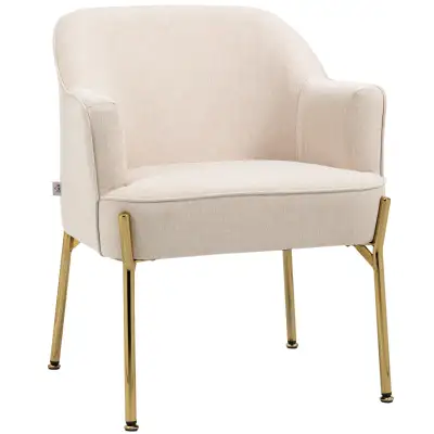 Fabric Armchair, Modern Accent Chair with Metal Legs for Living, View more