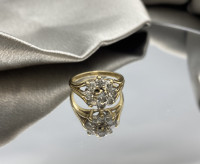 14KT 2 Tone Gold 1.03CT. Diamond Cluster Ring $1,785