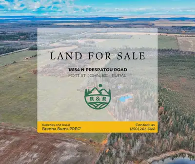 Farm-Ready Acreage in Northern BC! This ½ section offers 315 acres of fenced and cross-fenced land w...