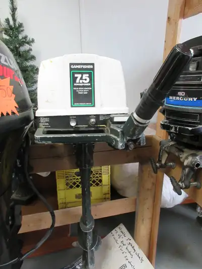 7.5 HP Gamefisher Outboard Motor. $1200-OBO, running
