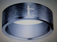 The Lord's Prayer 8mm Band Ring Engraved in English