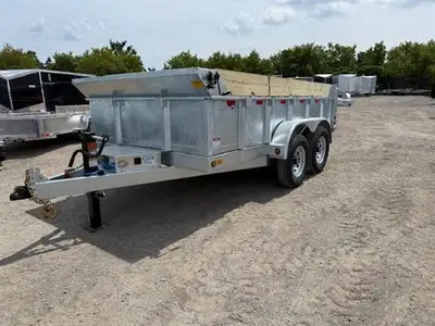 2026 Canada Trailer Dump 83x12 Tandem Axle Galvanized GVWR 15120lbs with a cargo capacity of 11000lb...