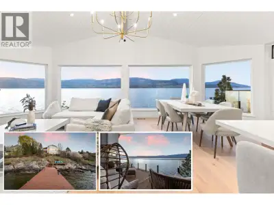 RENOVATED WATERFRONT home in Kelowna’s prestigious Upper Mission, offering approximately 98 ft of la...