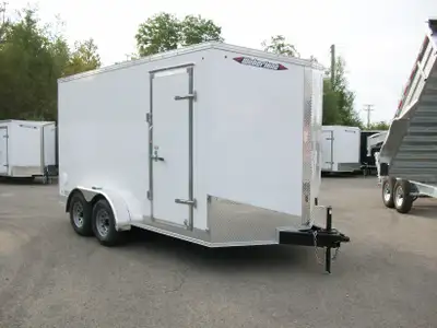 Remorque neuve WERBERLANE Qualite contracteur 7' x 14' v-nose 2 essieux 5200LB. A GLISSIERE 7' de ha...