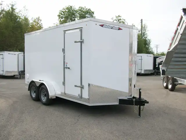 2025 Weberlane Cargo 7' x 14' v-nose 2 essieux 5200lb glissiere  in Cargo & Utility Trailers in Laval / North Shore - Image 2