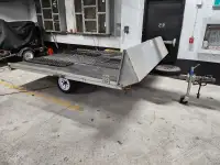 10' double tilting snowmobile trailer