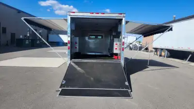 24 FT X 8FT ENCLOSED TRAILER BUILT FOR THE RACE ENTHUSIAST. 15FT X 6FT INTERIOR CARGO SPACE FULLY IN...