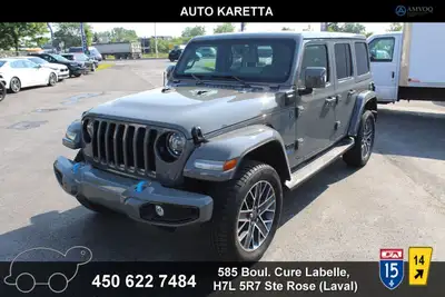 2022 JEEP WRANGLER UNLIMITED HIGH ALTITUDE 4XE HYBRIDE RECHARGEABLE, 78.251 KM, JAMAIS ACCIDENTE: EN...