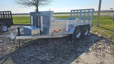 Width: 6' Length: 12' Height: 20in. Sides GVWR: 6360KG/14023LBS Axle Type: Tandem Frame: Galvanized...