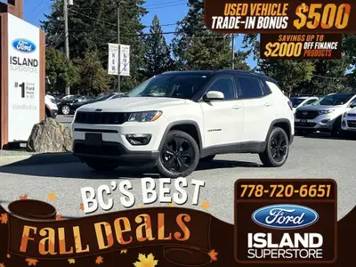 2021 Jeep Compass Altitude 4x4 panoramic sunroof, leather interior, heated seats & wheel, premium au...