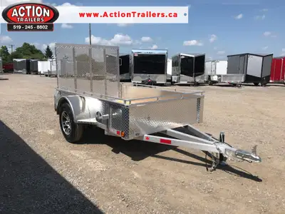 CANADIAN MENNONITE MADE 5' X 8' ALUMINUM UTILITY TRAILER WITH REAR MESHED STRAIGHT GATE! Locally bui...