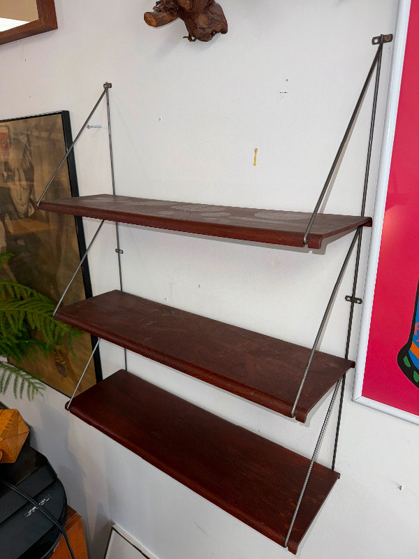 mid century modern Teak metal wall unit shelving bookcase in Arts & Collectibles in Hamilton