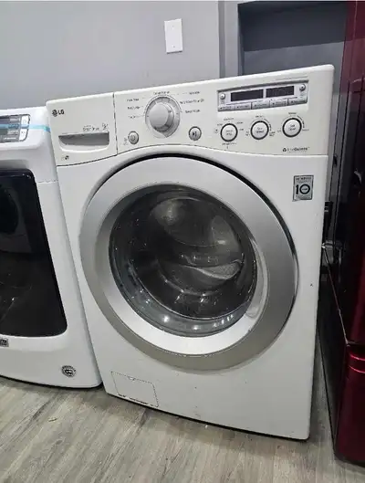 LG 27" white front load stackable washer can deliver, View more
