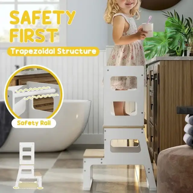 BRAND NEW - Qaba 2 in 1 Toddler Tower Kitchen Helper w/ Chalkboa in Other in City of Toronto - Image 2