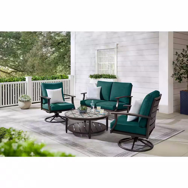 NEW 4 PCS SWIVEL OUTDOOR FURNITURE SET HAMPTON BAY 820756 in Patio & Garden Furniture in Regina - Image 3
