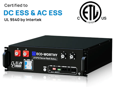 Eco-Worthy Cubix100 | 48V 100Ah LiFePO4 Server Rack Battery | UL, View more