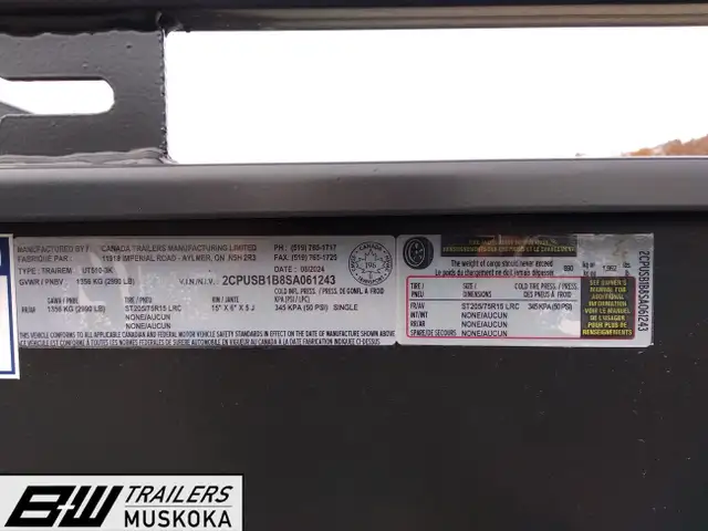 2025 Canada Trailers Utility Trailer 5x10 ft 2,990 lbs GVWR in Cargo & Utility Trailers in Muskoka - Image 9