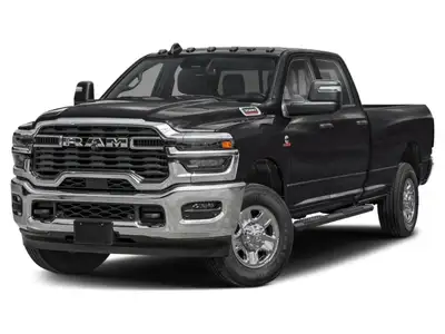 The 2026 Ram 3500 Tradesman 4x4 Crew Cab with an 8' Box in stunning black offers unmatched power and...