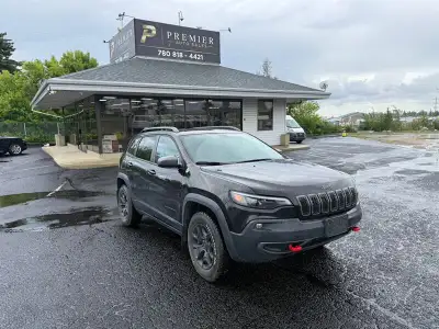 The 2021 Jeep Cherokee Trailhawk features a 3.2L V6 engine delivering 271 hp and 239 ft-lbs of torqu...