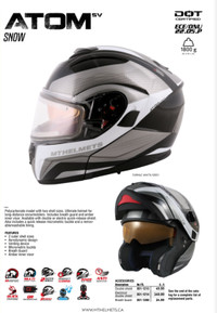 Atom Tarmac Modular Snowmobile Helmet Extra Small only