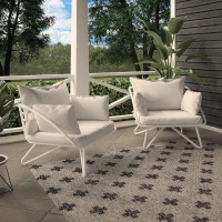 2 Teddi Patio Chairs with Cushions - Incl. Rain Cover