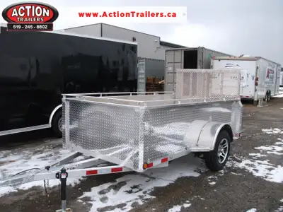 ACTION SERIES 5 X 10 ALL ALUMINUM UTILITY TRAILER WITH SOLID ALUMINUM SIDES AND TOP TIE-DOWN RAIL (...
