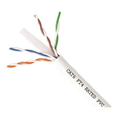 CAT6 UTP SOLID CABLE FT4 RATED JACKET 1000FT, ETHERNET CABLES, View more