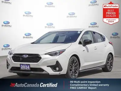 Recent Arrival! White 2024 Subaru Impreza 2.5RS AWD CVT Lineartronic 2.5L Boxer H4 DOHC 16V APPLE CA...