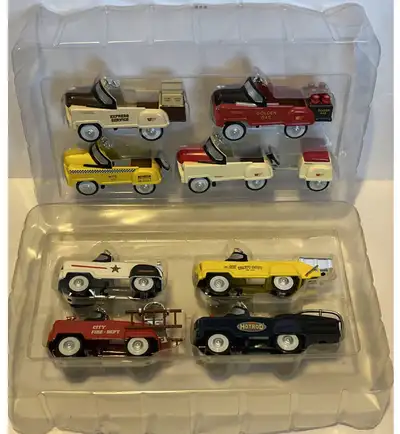 4” Golden Wheels Pedal Power Express Service Metal Diecast. Complete Set of 8. $200 New, has origina...