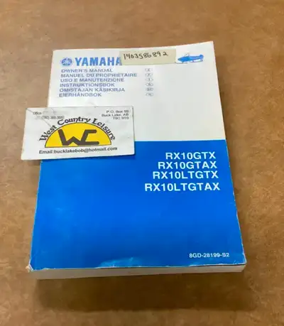 Bk. YAMAHA 8GD-28199-S2 RX10GTX/GTAX/LTGTAX OWNERS MANUAL A1, View more