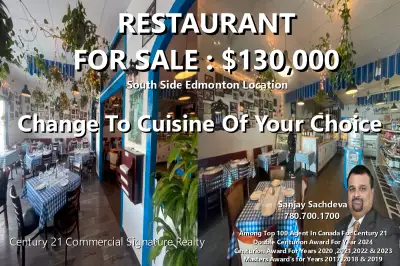 Restaurant For Sale - South Side Edmonton, View more
