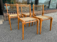 set of 4 Mid century modern Jacques Guillon style  Cord Chairs