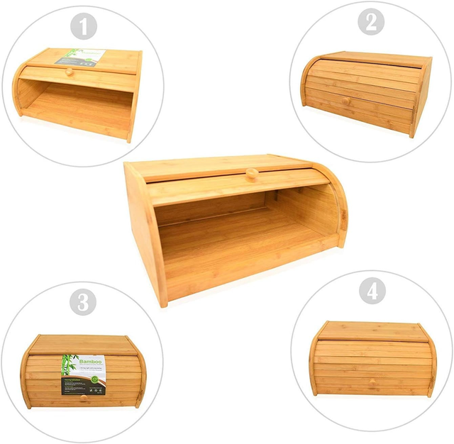 Natural Bamboo Roll Top Bread Box in Home Décor & Accents in Mississauga / Peel Region - Image 5