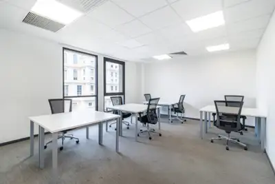 Find an office space for rent thats configured to support teams of 15 employees and meets all your n...
