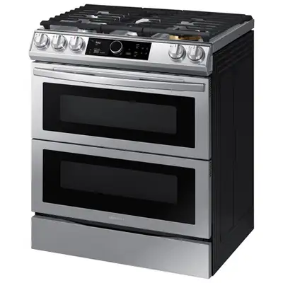 Samsung 30" 6.3 Cu. Ft. Double Oven Slide-In Dual Fuel Air Fry Range Mod#NY63T8751SS/AC Our Price: $...