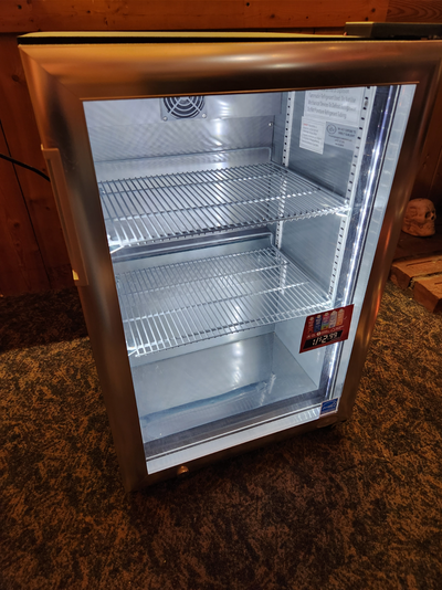 Glass Door Bar Fridge/Display Fridge, Commercial quality I.D.W. Refridgerator, 2.45 cu ft, 27"H X 18...