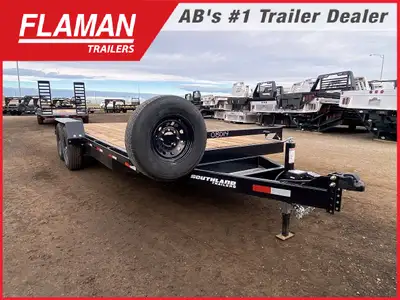 2026 SOUTHLAND 18' LOWBOY FLAT DECK TRAILER Color: Black (2) 7000lb Lippert Spring Axles Suspension:...