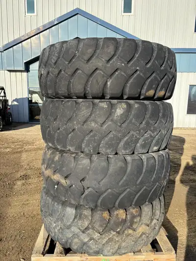 Qty. of 4 Goodyear 17.5R25 radial tires. GOODYEAR 17.5R25