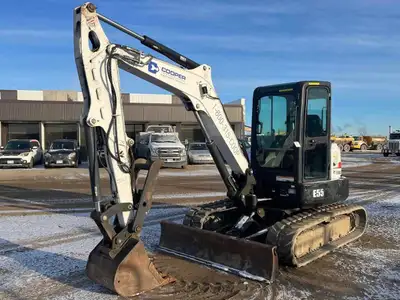 2018 Bobcat E55 MINI EXCAVATOR, A/C CAB, HYDRAULIC THUMB, 3258 HOURS 2018 Bobcat E55 Call or Text fo...
