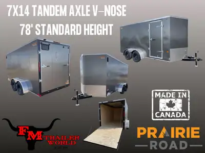 7'x14'-78 Prairie Road Cargo/Enclosed Trailer Ramp Door 2-3500# Axle- Cash price No Dealer Fees - Fi...